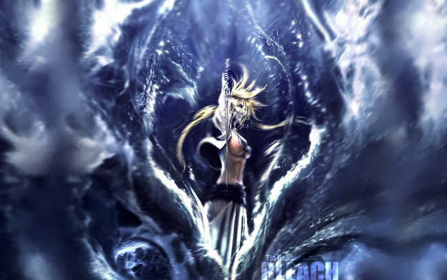 Обои картинки фото аниме, bleach, блондинка, халибел, занпакто, блич, девушка, брызги, вода, аранкар