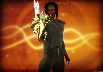 Картинка 3д+графика фантазия+ fantasy мужчина взгляд оружие фон