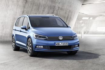 Картинка автомобили volkswagen 2015г touran синий