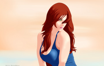 Картинка векторная+графика девушки взгляд девушка рыжая фон