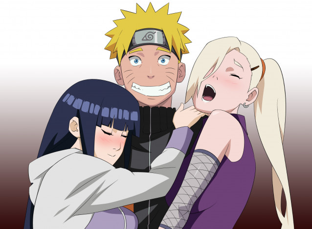 Обои картинки фото рисованное, - ,  аниме, наруто, фон, взгляд, девушки