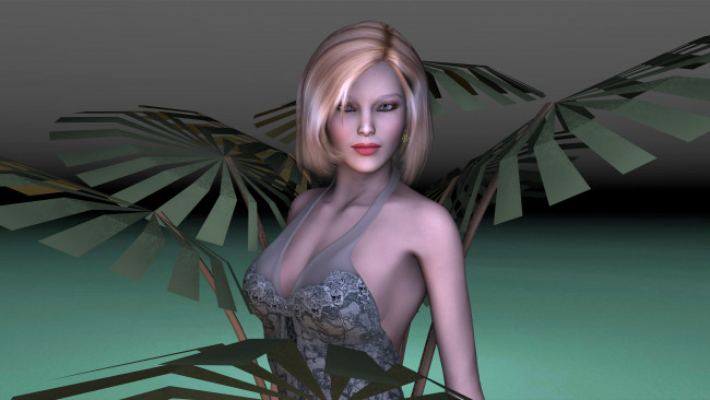 Обои картинки фото 3д графика, люди , people, блондинка, фон, взгляд, девушка