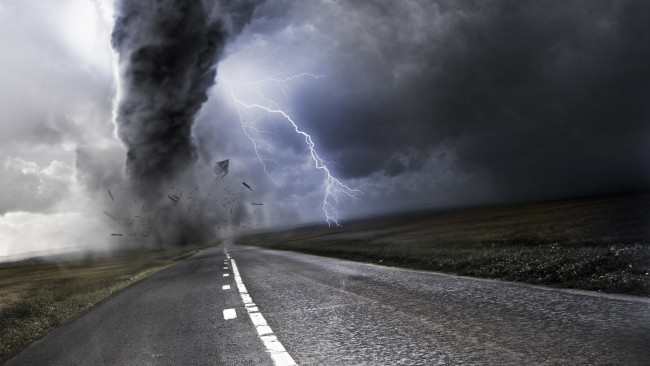 Обои картинки фото природа, стихия, гроза, вихрь, дорога, молния
