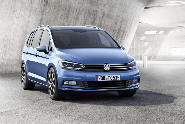 Обои картинки фото автомобили, volkswagen, 2015г, touran, синий