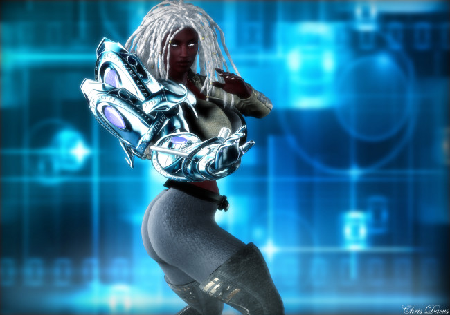 Обои картинки фото 3д графика, фантазия , fantasy, девушка, фон, поза, взгляд