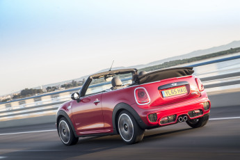Картинка автомобили mini 2015г f57 cooper works package uk-spec s cabrio john красный