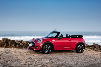 обоя автомобили, mini, красный, f57, cooper, 2015г, s, cabrio, john, uk-spec, package, works