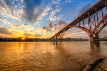 Картинка города -+мосты мост река