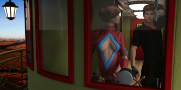 Картинка 3д+графика люди+ people парень фон взгляд девушка