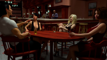 Картинка 3д+графика люди+ people фон взгляд девушки