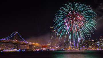 Картинка разное салюты +фейерверки ночь фейерверк