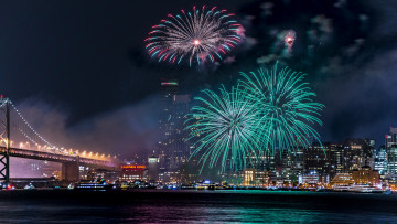 Картинка разное салюты +фейерверки ночь фейерверк