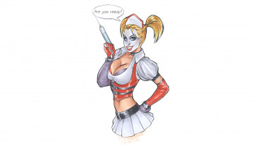 Картинка рисованное комиксы улыбка фон девушка шприц маска взгляд