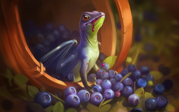 Картинка gaudibuendia фэнтези драконы дракон черника ягоды