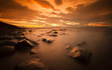 Картинка природа побережье пейзаж море ночь