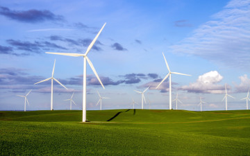 Картинка разное мельницы поле лето ветряки