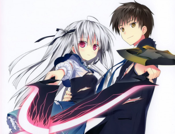 Обои картинки фото аниме, absolute duo, идеальная, пара