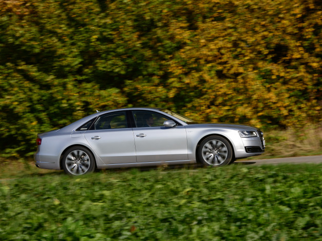 Обои картинки фото автомобили, audi, quattro, tdi, a8, 2013г, d4