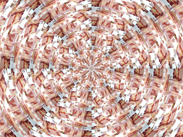 Обои картинки фото разное, золото,  купюры,  монеты, куча, мандала, 5000, рублей, банкноты, деньги