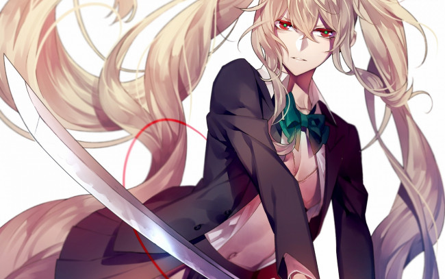 Обои картинки фото аниме, оружие,  техника,  технологии, меч, девушка