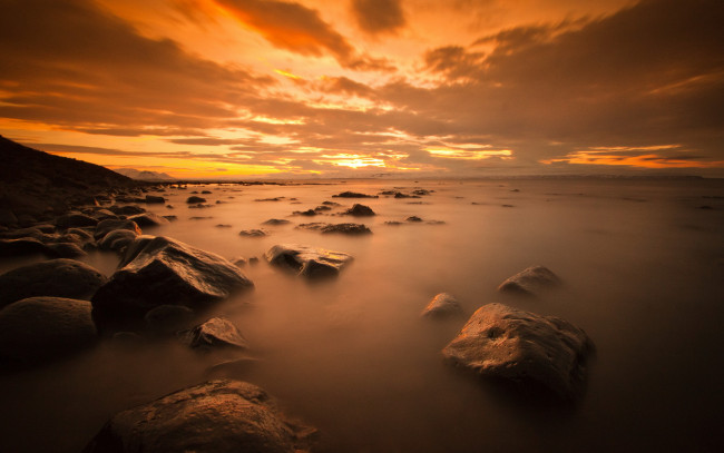 Обои картинки фото природа, побережье, пейзаж, море, ночь