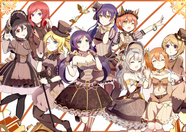 Обои картинки фото аниме, love live,  school idol project, sonoda, umi, nishikino, maki, kousaka, honoka, minami, kotori, koizumi, hanayo, hoshizora, rin, ayase, eli, love, live, xinghuo, yazawa, nico, toujou, nozomi