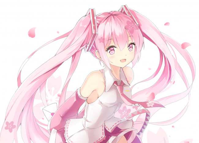 Обои картинки фото аниме, vocaloid, фон, взгляд, девушка