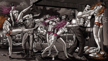 Картинка рисованное комиксы фон мужчины девушки