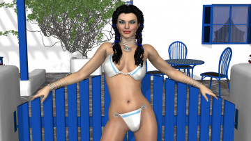 Картинка 3д+графика люди+ people взгляд девушка фон