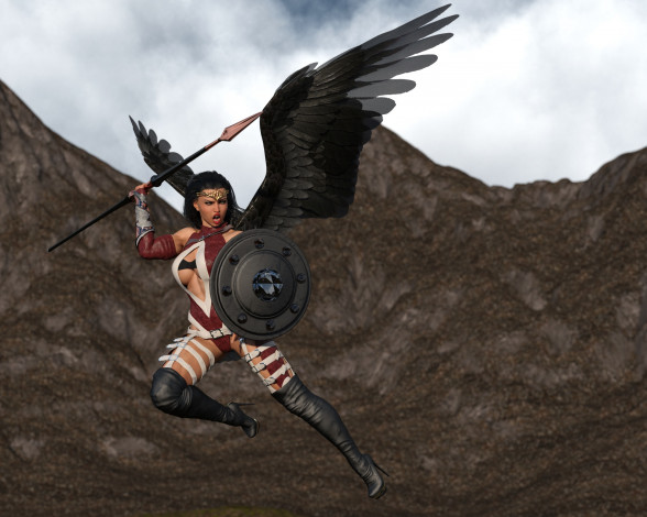 Обои картинки фото 3д графика, ангел , angel, взгляд, фон, девушка