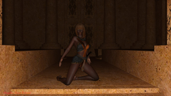 Обои картинки фото 3д графика, фантазия , fantasy, девушка, фон, взгляд