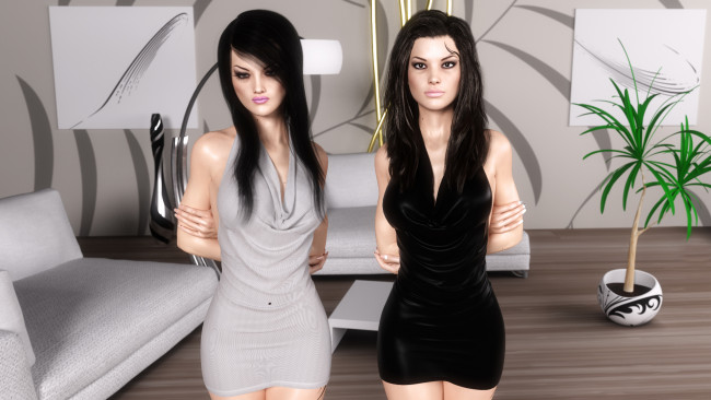 Обои картинки фото 3д графика, люди , people, взгляд, девушки, фон