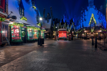 Картинка города диснейленд дома ночь город огни