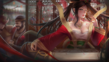 Картинка видео+игры league+of+legends фон взгляд девушка sona twisted+fate graves