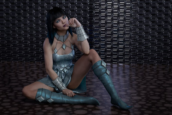 Картинка 3д+графика фантазия+ fantasy платье взгляд фон девушка