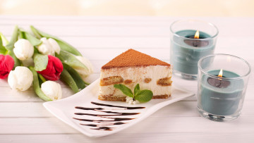 Картинка еда пирожные +кексы +печенье свечи тюльпаны пирожное