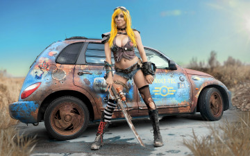 обоя автомобили, -авто с девушками, chrysler, pt, cruiser, vault-tec