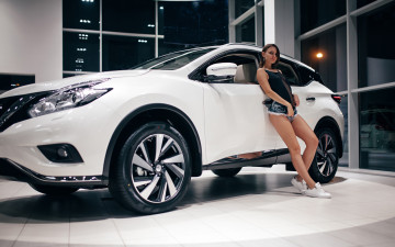 обоя автомобили, -авто с девушками, nissan