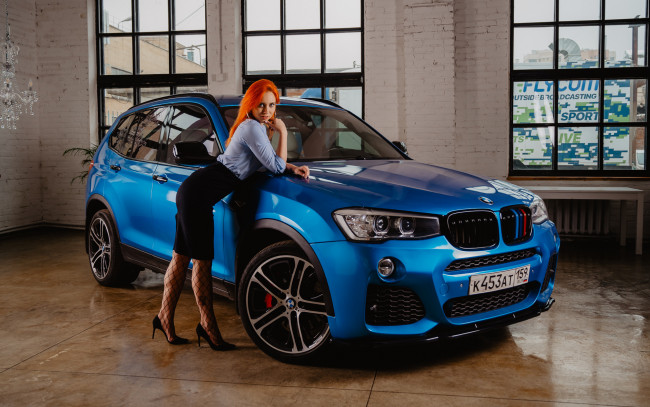Обои картинки фото автомобили, -авто с девушками, bmw, x3