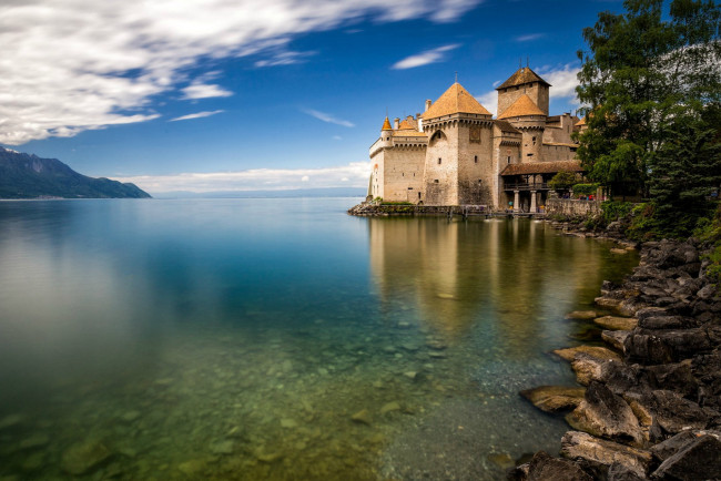 Обои картинки фото города, шильонский замок , швейцария, chillon, castle