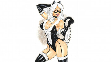 Картинка elberty+oliveira рисованное девушка фон взгляд маска униформа хвост ушки