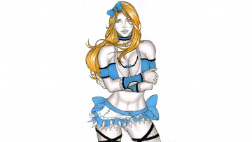 Картинка рисованное комиксы девушка фон взгляд юбка чулки