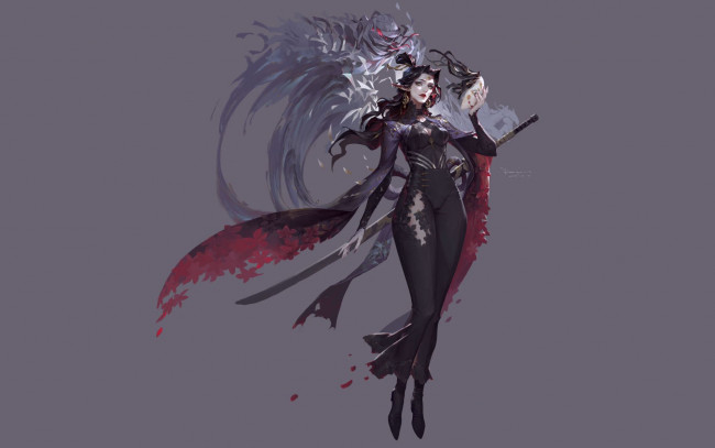 Обои картинки фото фэнтези, эльфы, девушка, эльф, оружие, маска