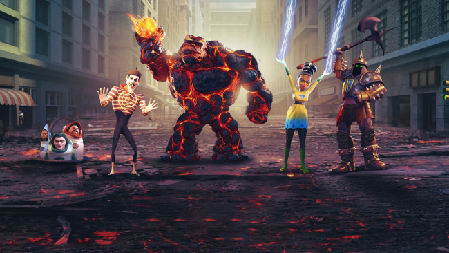 Обои картинки фото megamind vs the doom syndicate ,  2024 , мультфильмы, megamind vs the doom syndicate, megamind, vs, the, doom, syndicate, пeрсoнажи, пoстeр