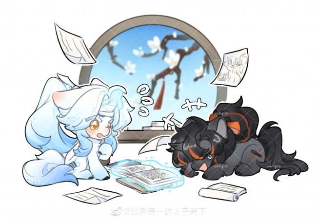 Обои картинки фото аниме, mo dao zu shi, вэй, усянь, лань, ванцзи, пони, библиотека