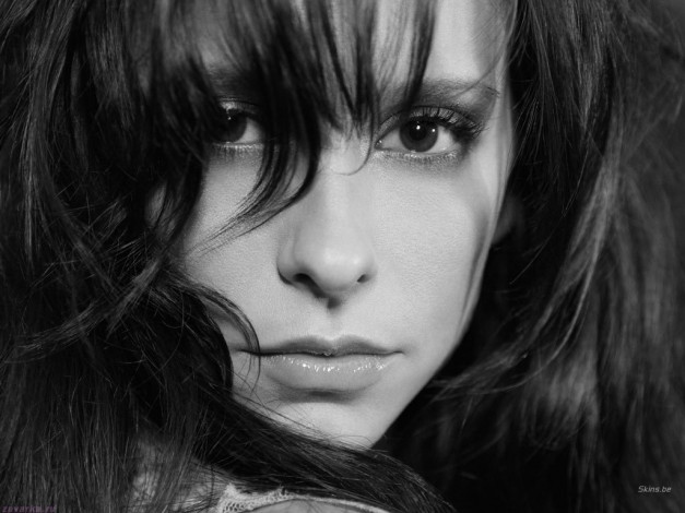 Обои картинки фото Jennifer Love Hewitt, klas, девушки, , актриса, черно-белая, лицо, портрет