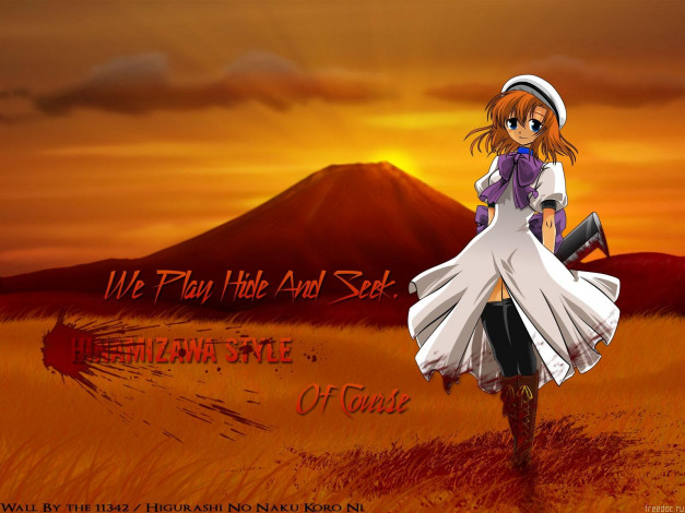 Обои картинки фото higurashi, no, naku, koro, ni, аниме, ryuuguu, rena