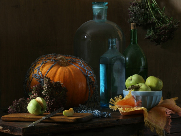 Обои картинки фото ира, быкова, натюрморт, тыквой, еда