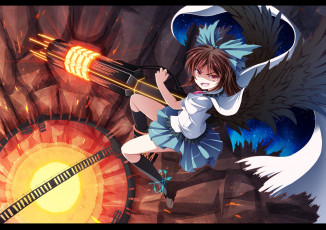 Картинка reiuji utsuho аниме touhou