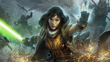Картинка star wars the old republic видео игры джедай девушка